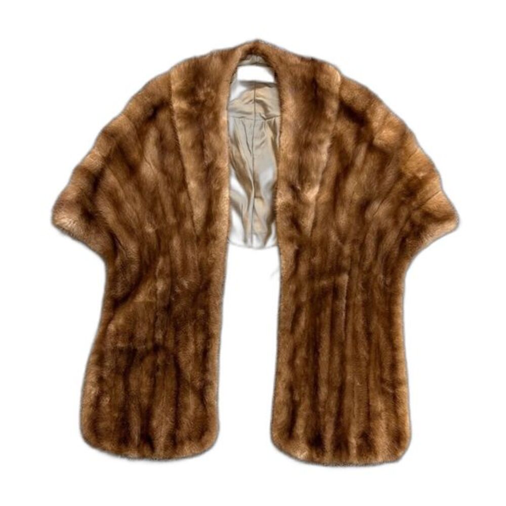 Vintage Mid-Century Best & Co. New York Mink Fur Shawl Stole Coat